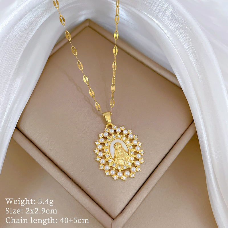 Collar de titanio con diamantes de imitación, cielo estrellado geométrico, para mujer, cadena de labios minimalista, estilo dulce