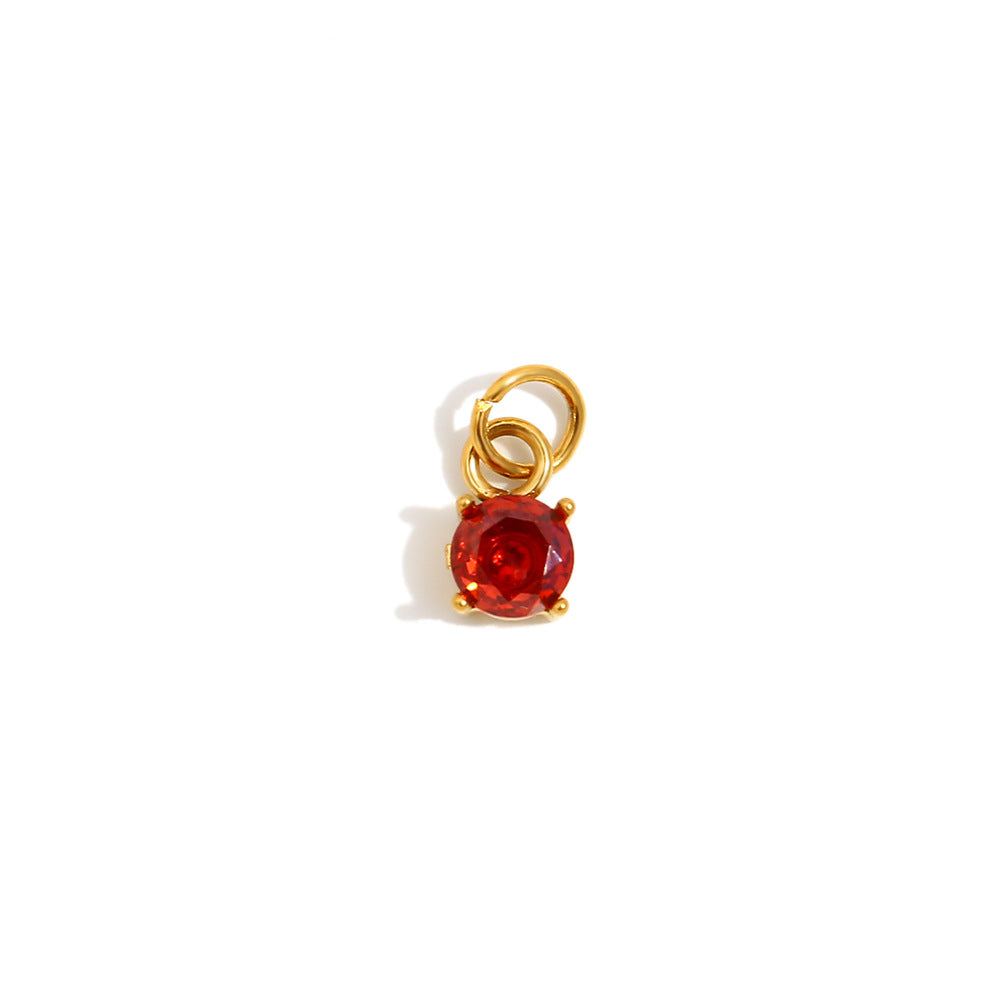 Ciondolo a Barra con Charms in Acciaio Inossidabile Geometrico Minimalista Placcato Oro 18K