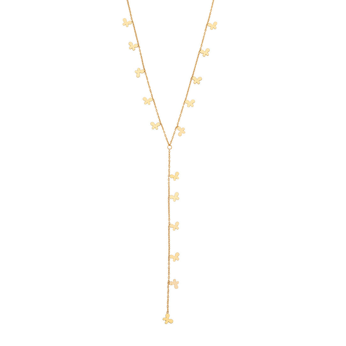 Fashion OL Heart-Shaped Y-Necklace in Stainless Steel with Plated Finish for Women