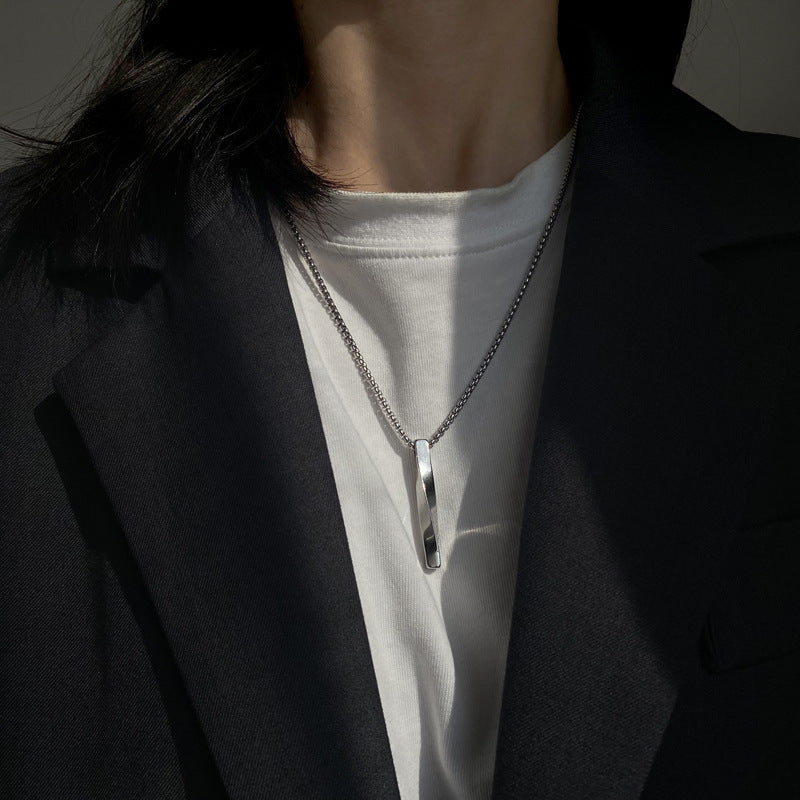 Collar Minimalista de Doble Capa con Cadena de Serpiente, Geométrico, de Acero de Titanio, Bañado, Unisex