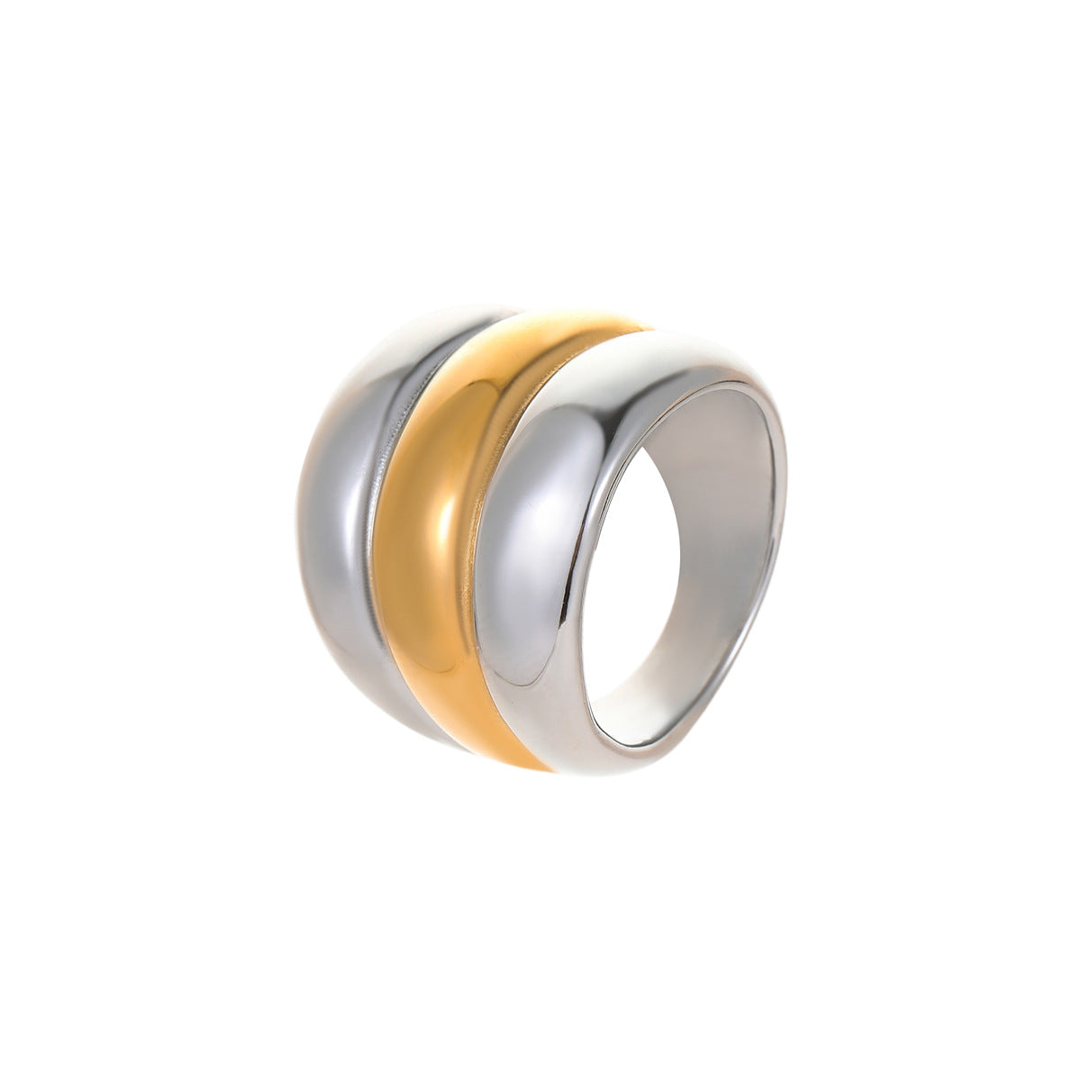 Anello da donna in acciaio inossidabile con placcatura, lussuoso, vintage, geometrico