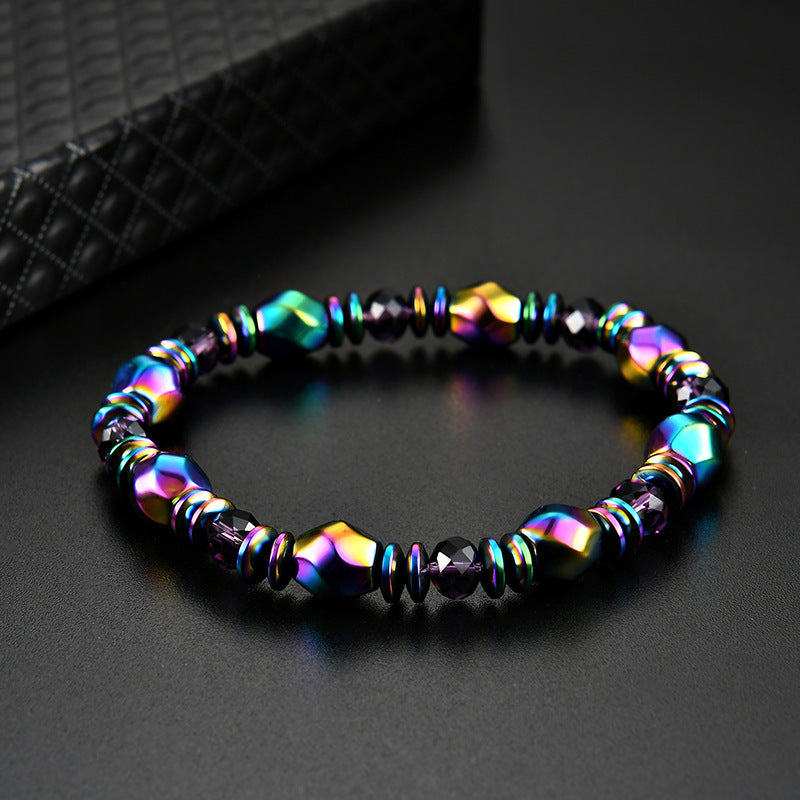 Sweet Geometric Hematite Magnetic Bracelet Unisex Handmade Woven Bangle