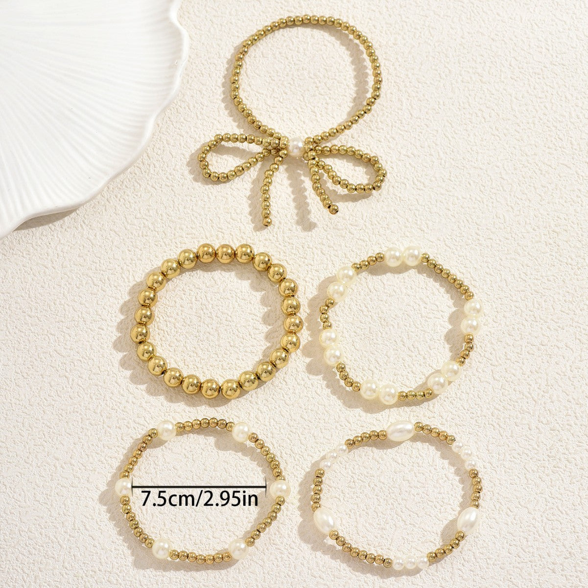 Set di bracciali da donna intrecciati con nodo a fiocco geometrico minimalista multistrato impilabile