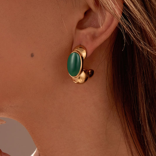 Minimalist Geometric Stainless Steel Earrings with Plating Finish for Women Elegant French Retro Chic Ear Jewelry