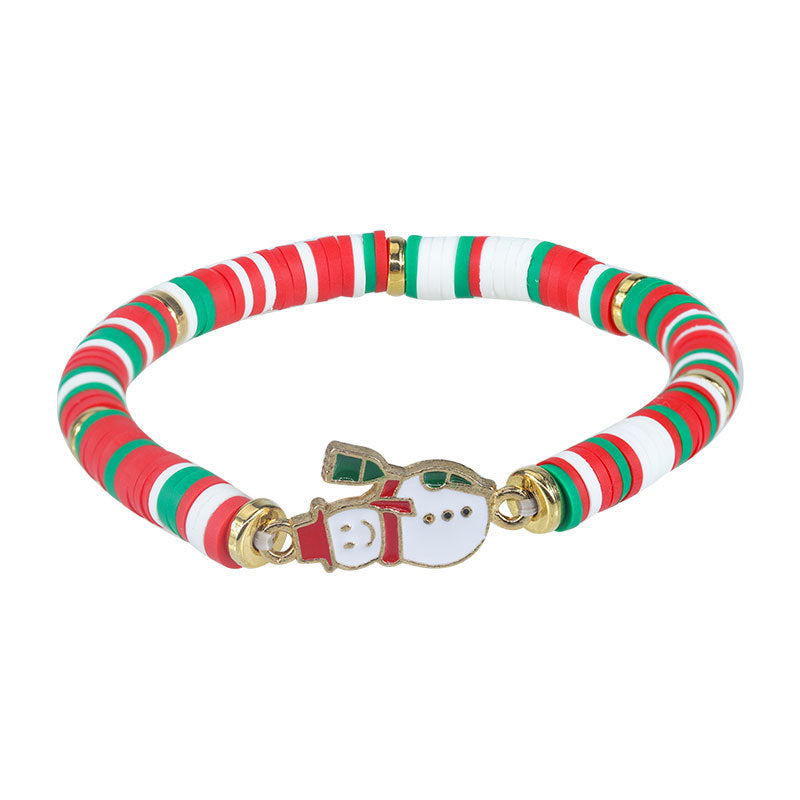 Christmas Letter Alloy Charm Bar Bracelet Unisex DIY Handmade