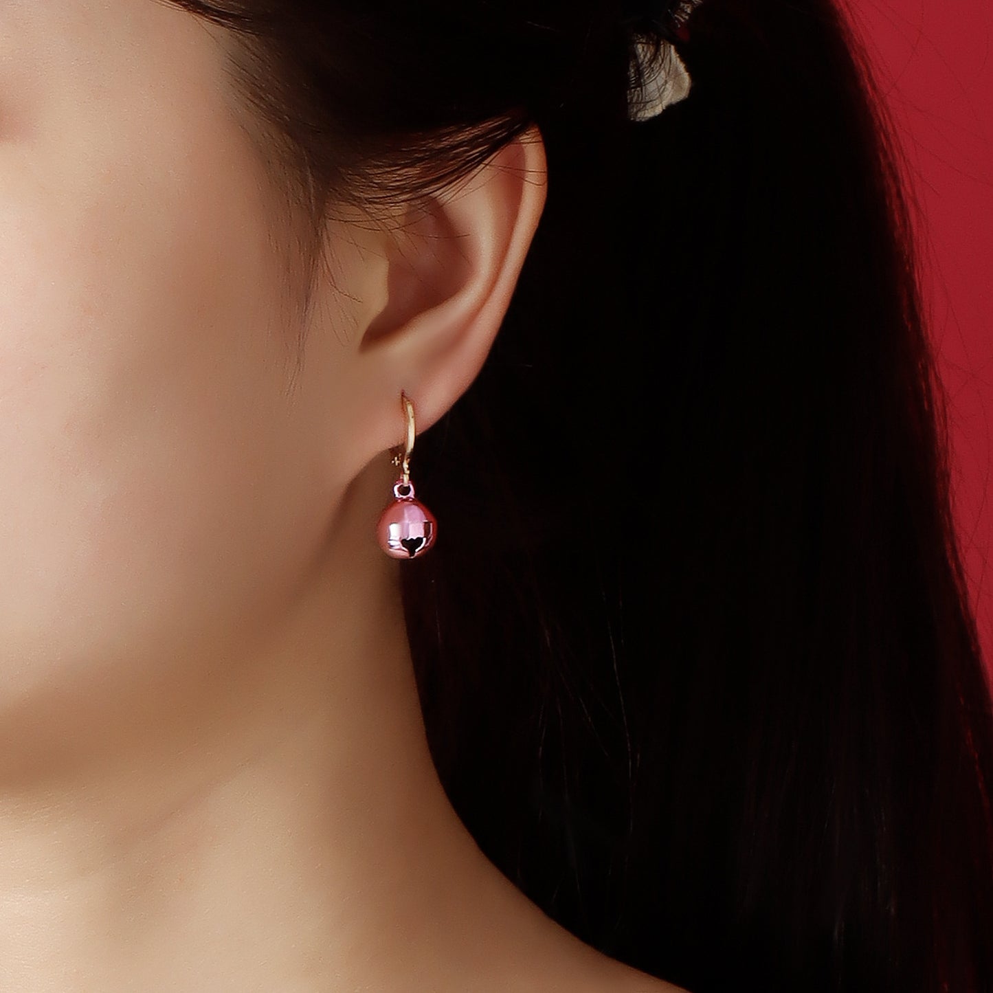 Geometric Christmas Bell Earrings for Women and Men with Plated Metal Finish