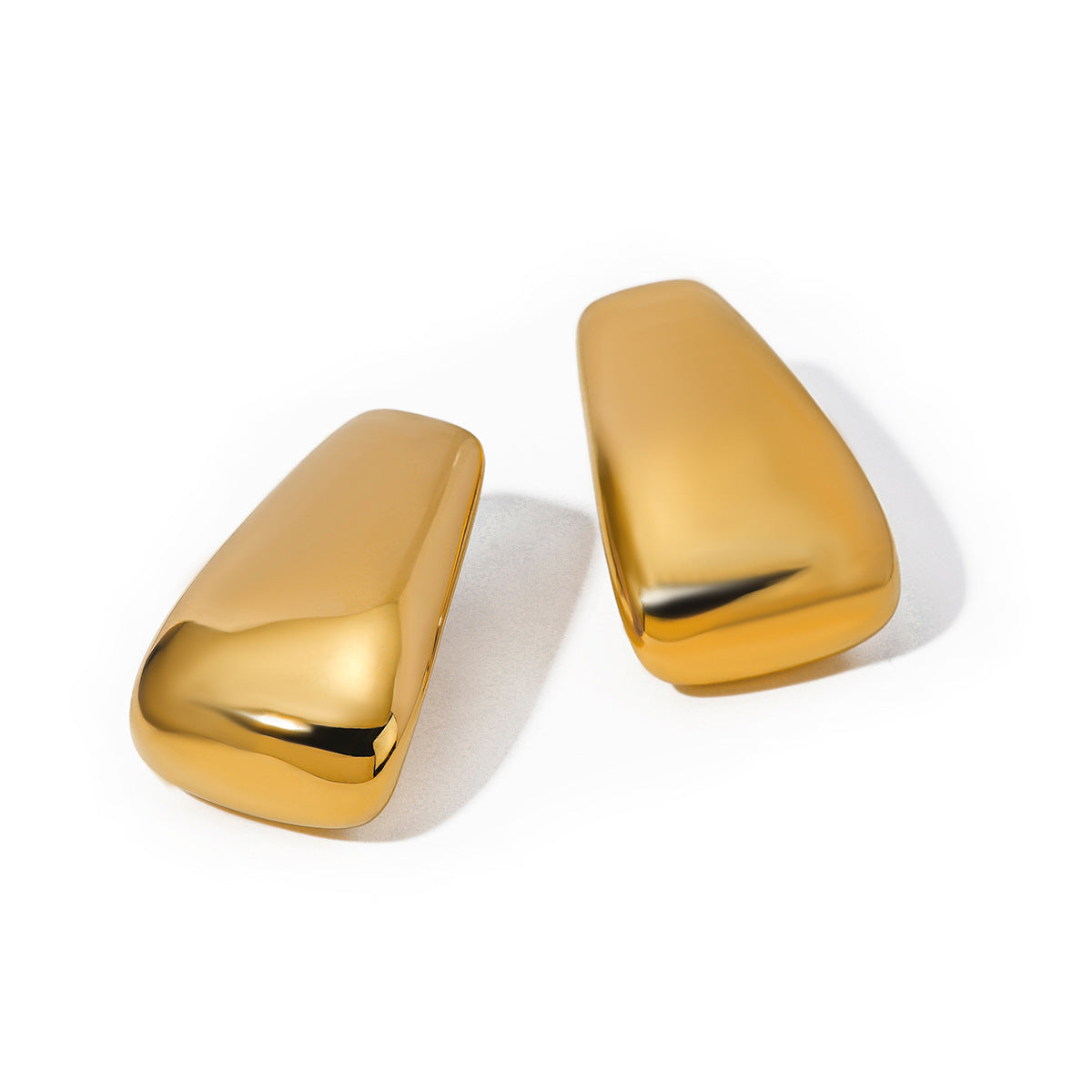 Minimalist Geometric Square Stainless Steel PVD Plated Stud Earrings for Women