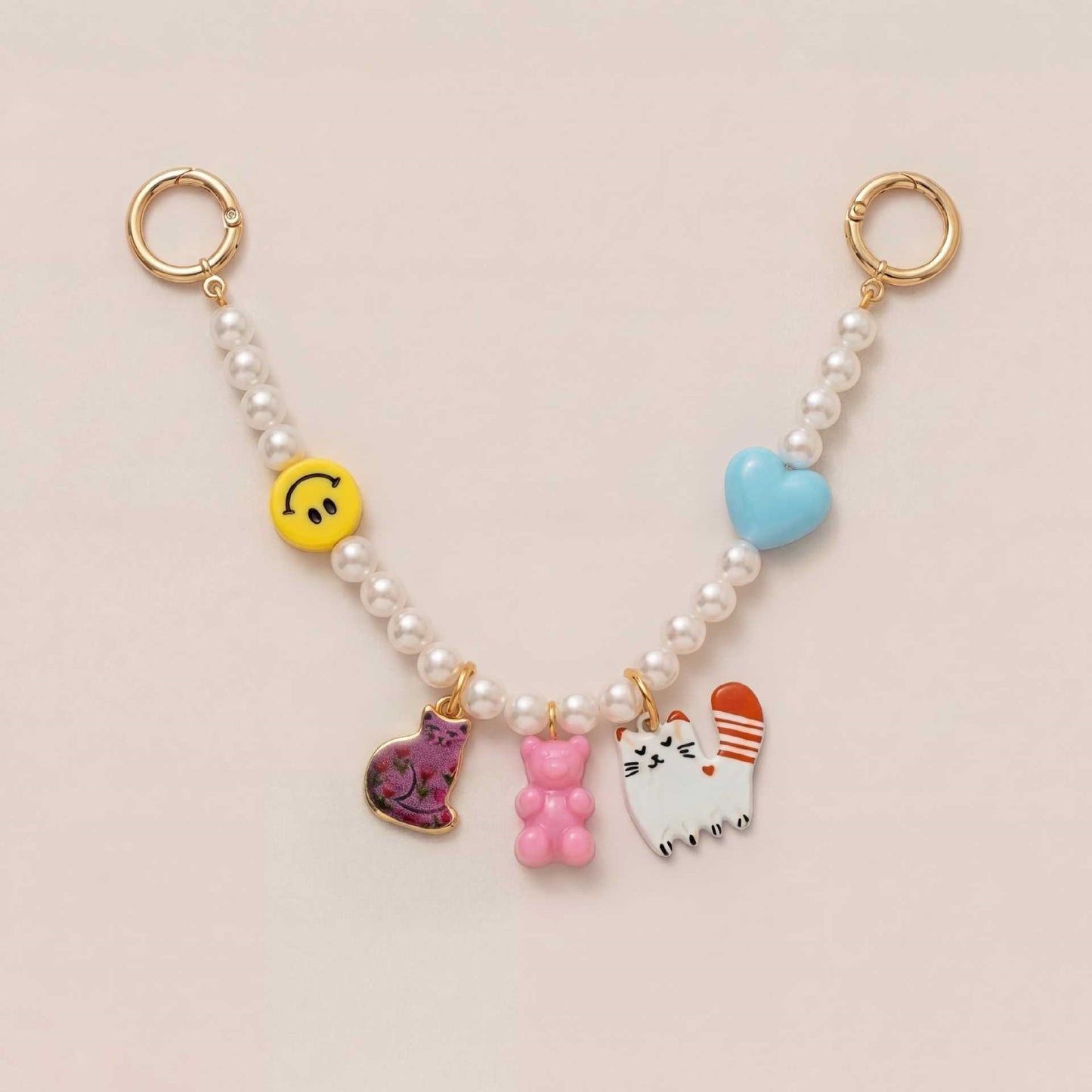 Minimalist Alloy Animal Butterfly Heart Fruit Charm Bar for Bag Keychain