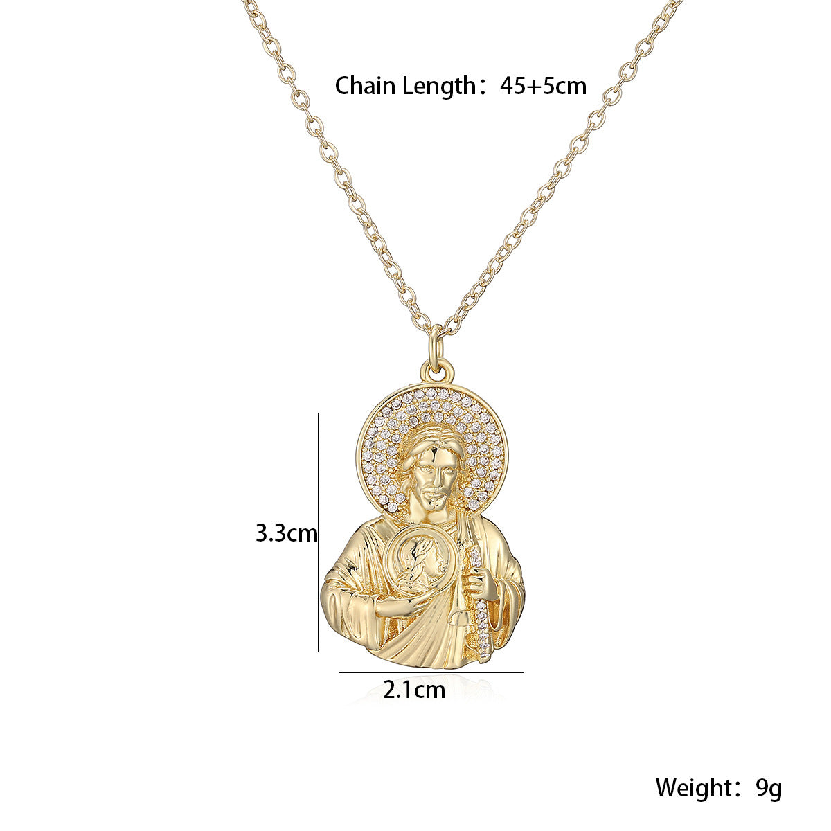 Minimalist Luxury Geometric Brass Gold Plated Inlay Pendant Necklace