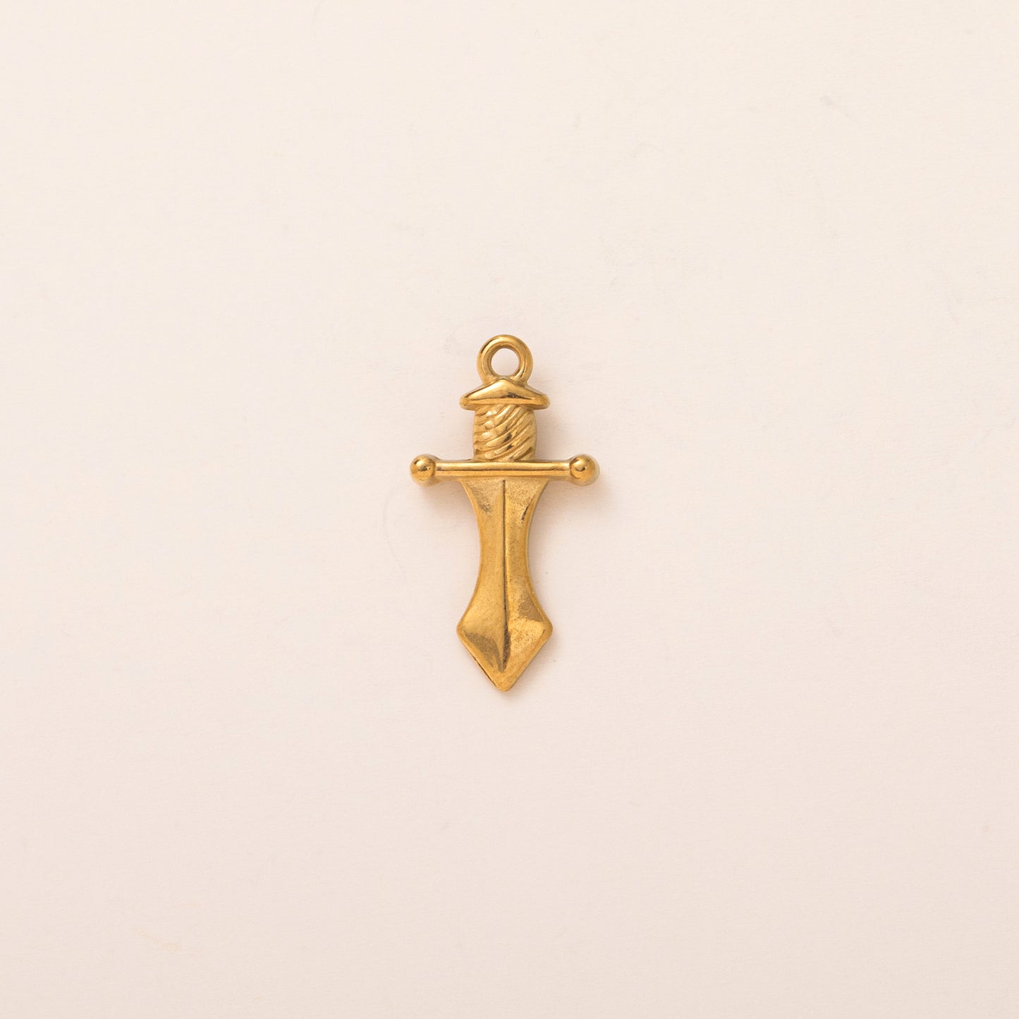 Vintage Geometric Stainless Steel PVD Gold Plated Pendant Charm Bar