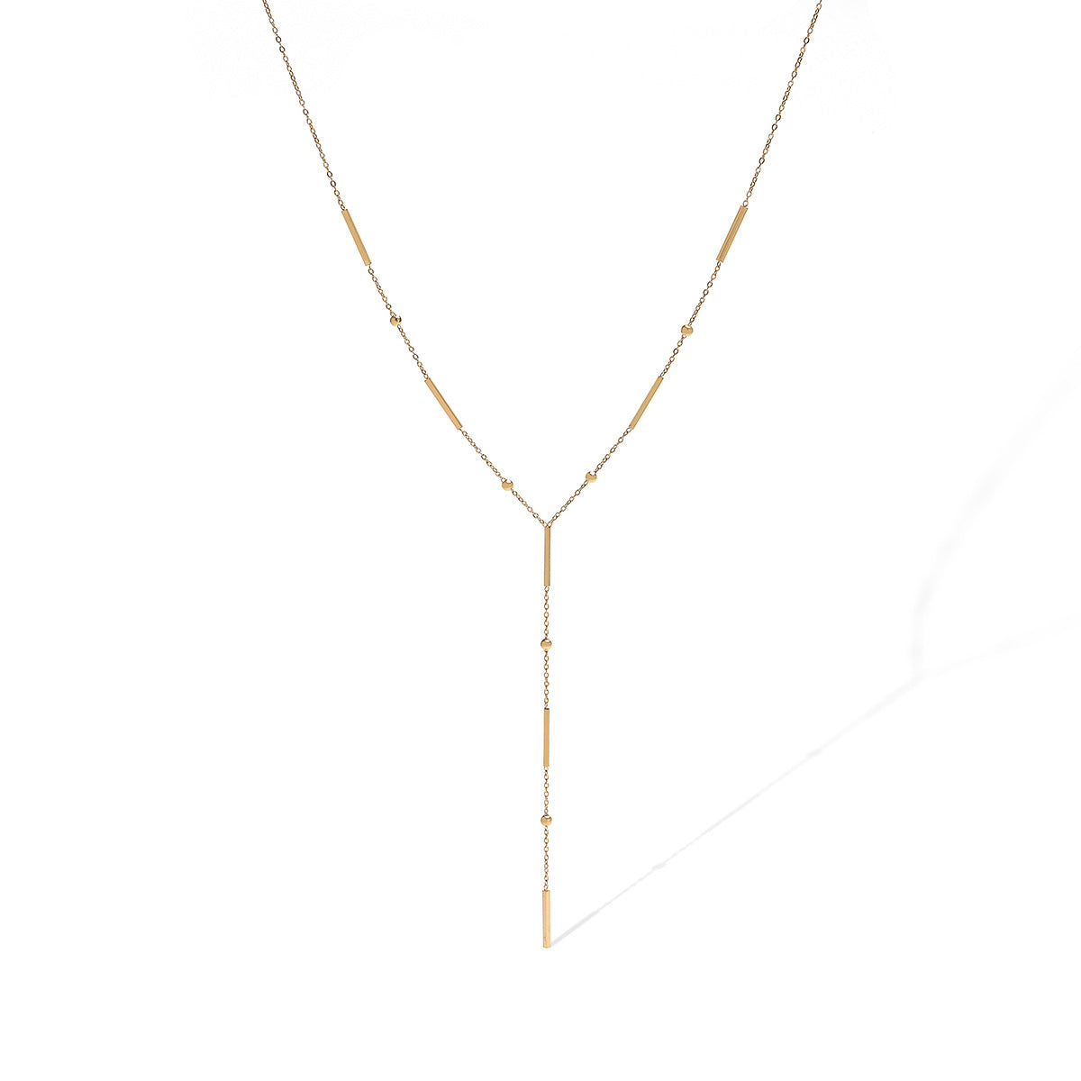 Geometric Butterfly Pendant Necklace for Women in Stainless Steel with 18K Gold Plating, Fashionable Minimalist Lightweight Luxury Design