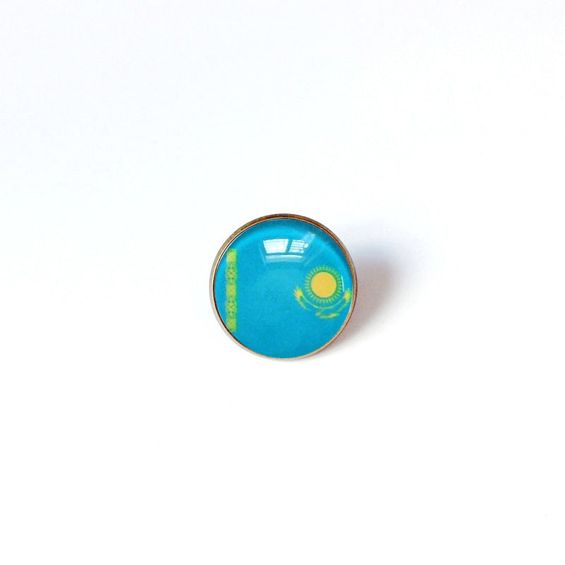 Pin de Solapa de Aleación Esmaltado Personalizado con Diseño de Bandera del Mundo para Hombres y Mujeres