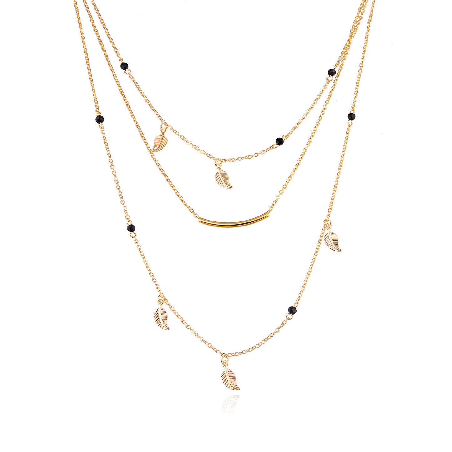 Minimalist Vintage Leaf Pendant Necklace for Women Alloy with Plating Finish Snake Chain Style