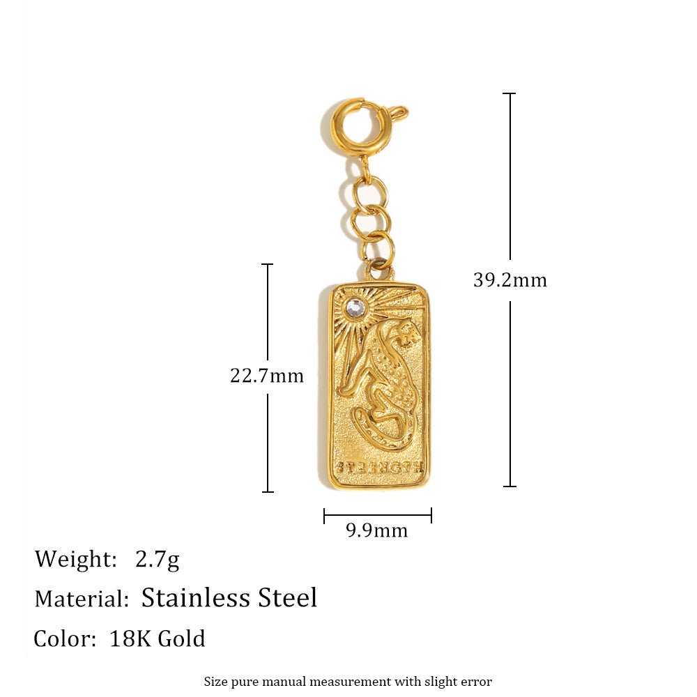 Geometric Heart Pendant with Spring Clasp in Stainless Steel Plated with 18K Gold for Fashionable Office Wear