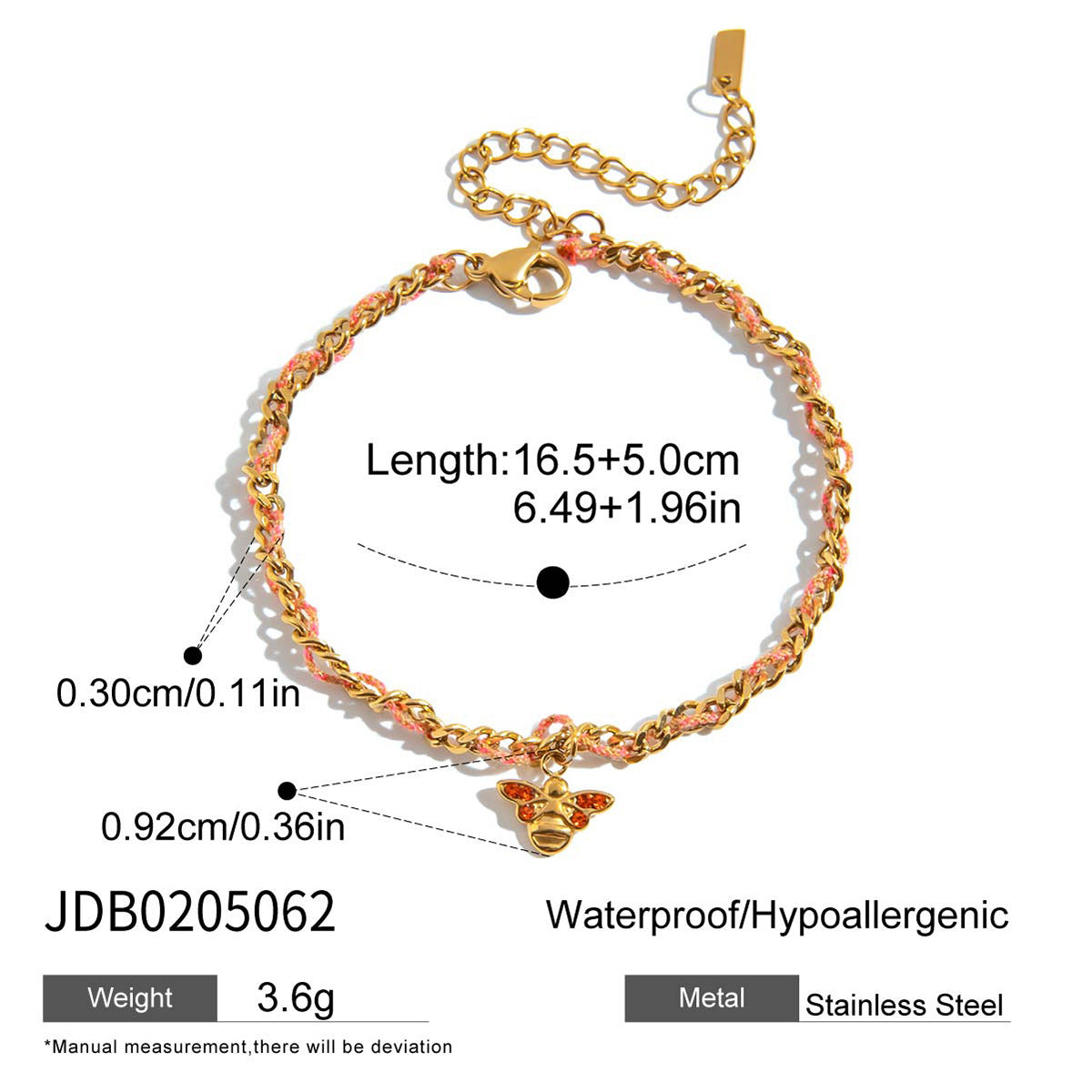 Bracciale con Chiusura OT Geometrica Ovale a Occhio di Demone in Acciaio al Titanio con Finitura Placcata per Donna