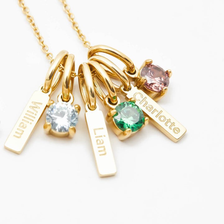 Geometric Square Crystal Pendant Plated Stainless Steel Necklace DIY Charm Bar