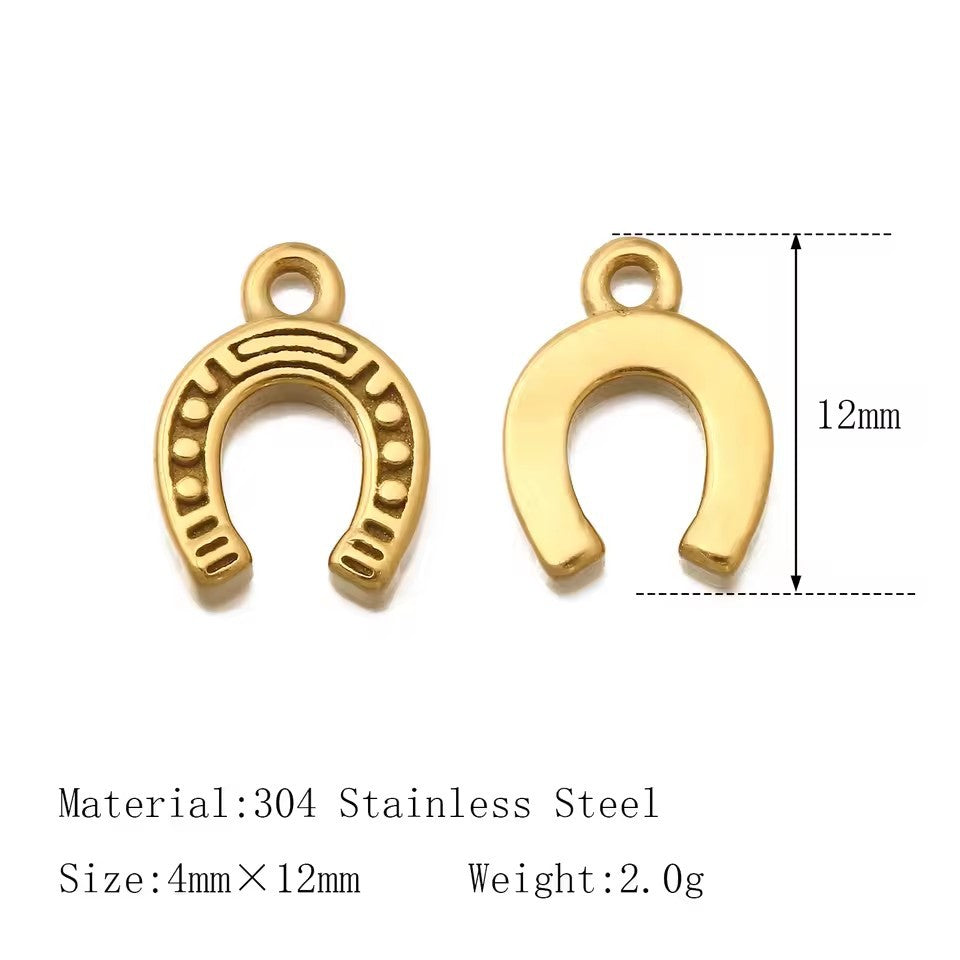 Vintage 18K Gold Plated Stainless Steel Fruit Pendant Charm Bar for Women