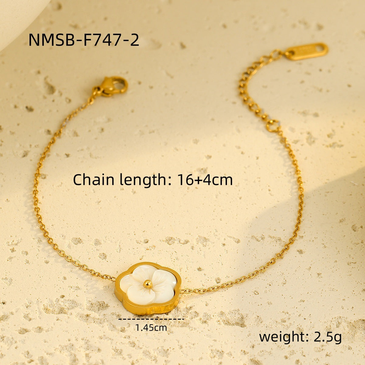 Elegante Collana Pendente Floreale da Donna in Acciaio Inossidabile con Zircone e Intarsio di Madreperla