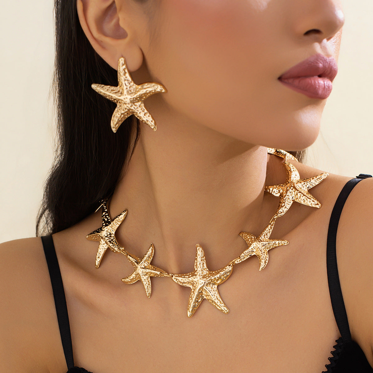 Fashion Plated Alloy Starfish Pendant Necklace for Women