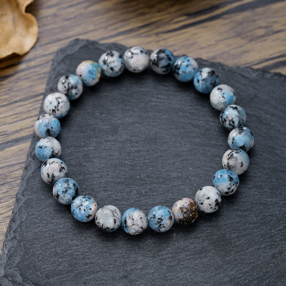 Bohemian Ethnic 8mm Round Natural Stone Stretch Bracelet with Buddha Element