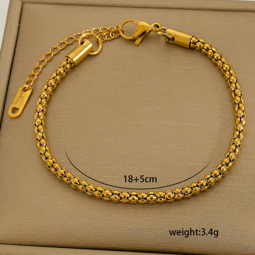 Set di bracciali multistrato minimalisti in acciaio inossidabile con placcatura sottovuoto, da indossare tutti i giorni