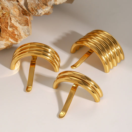 Minimalist Geometric Stainless Steel Hair Comb with Plated Finish for Elegant Updos