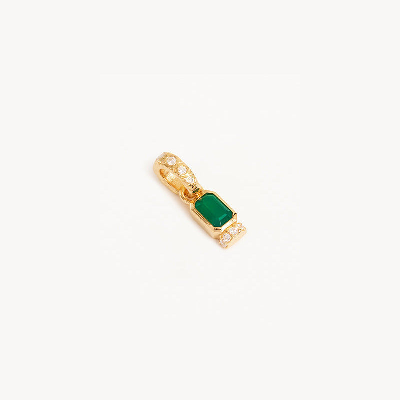 Minimalist Geometric Round Square Brass Plated Pendant Charm Bar with Openable Clasp