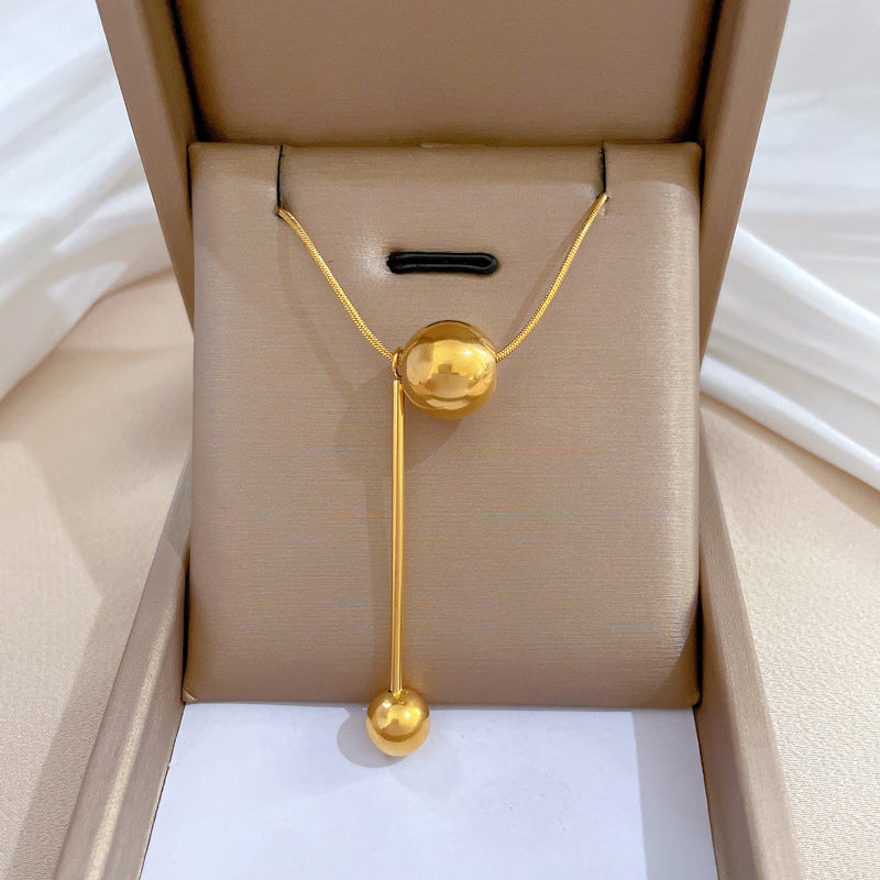 Collar Minimalista de Acero de Titanio Geométrico con Dije de Acero Inoxidable 304 Bañado para Unisex