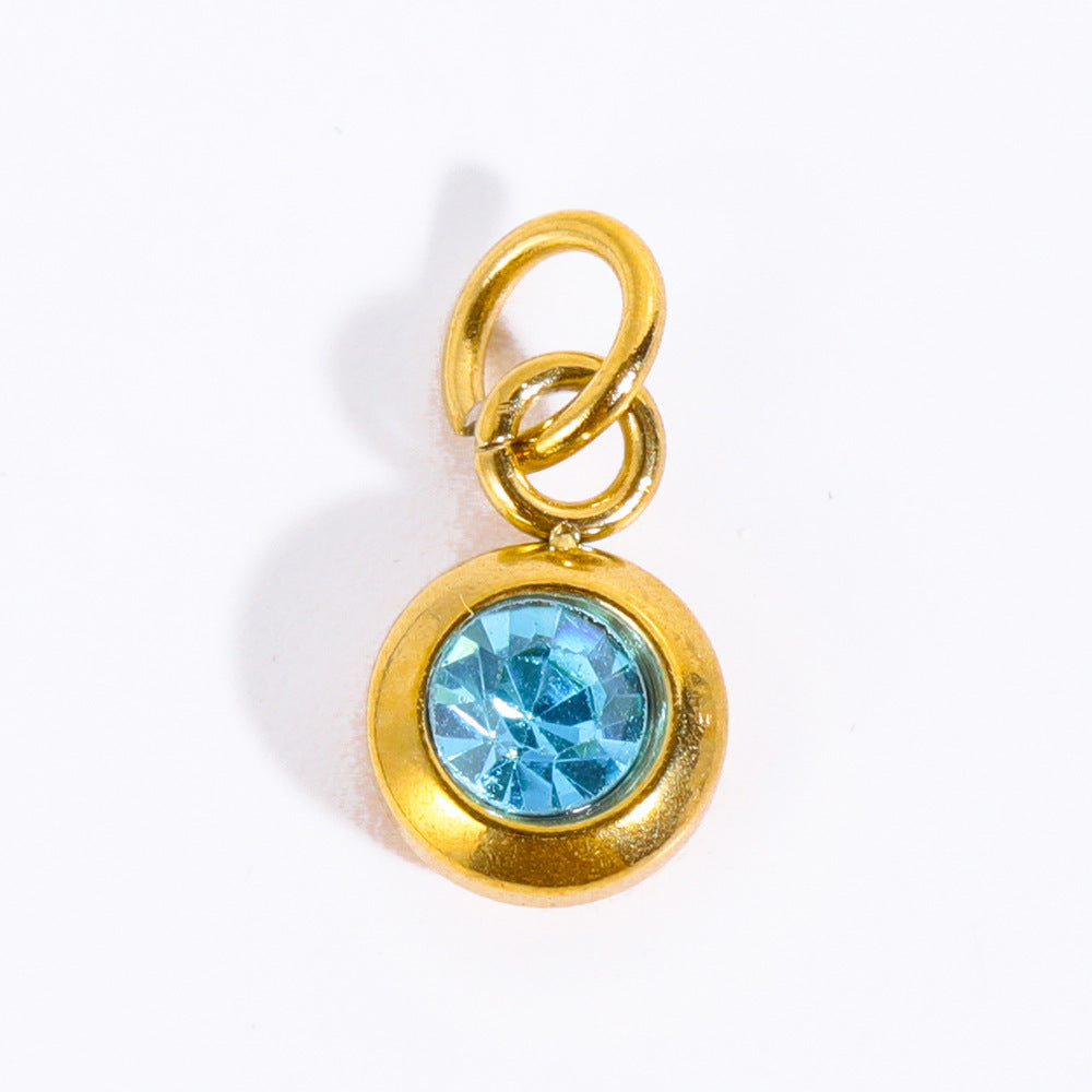 Vintage French Rose Flower Pendant Necklace 18K Gold Plated Titanium Steel Double Layer Beaded Chain