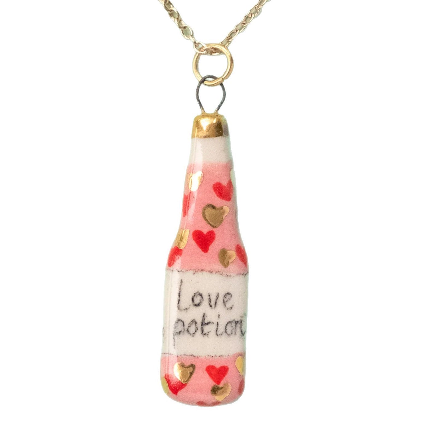 Heart Shaped Brass Charm Bar Pendant