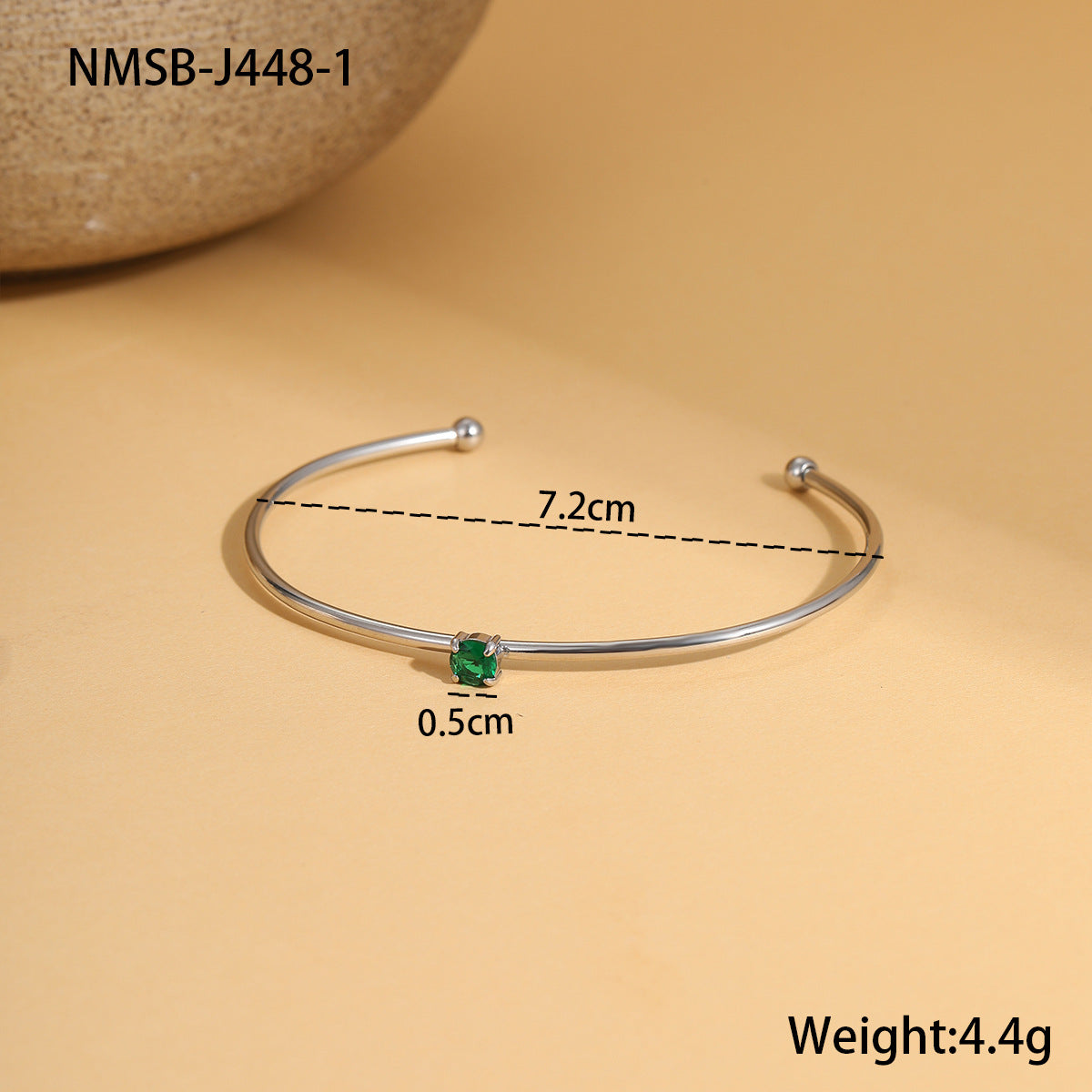 Bracciale alla moda geometrico in acciaio al titanio con intarsio di zirconi colorati da donna, gioiello anallergico placcato a mano