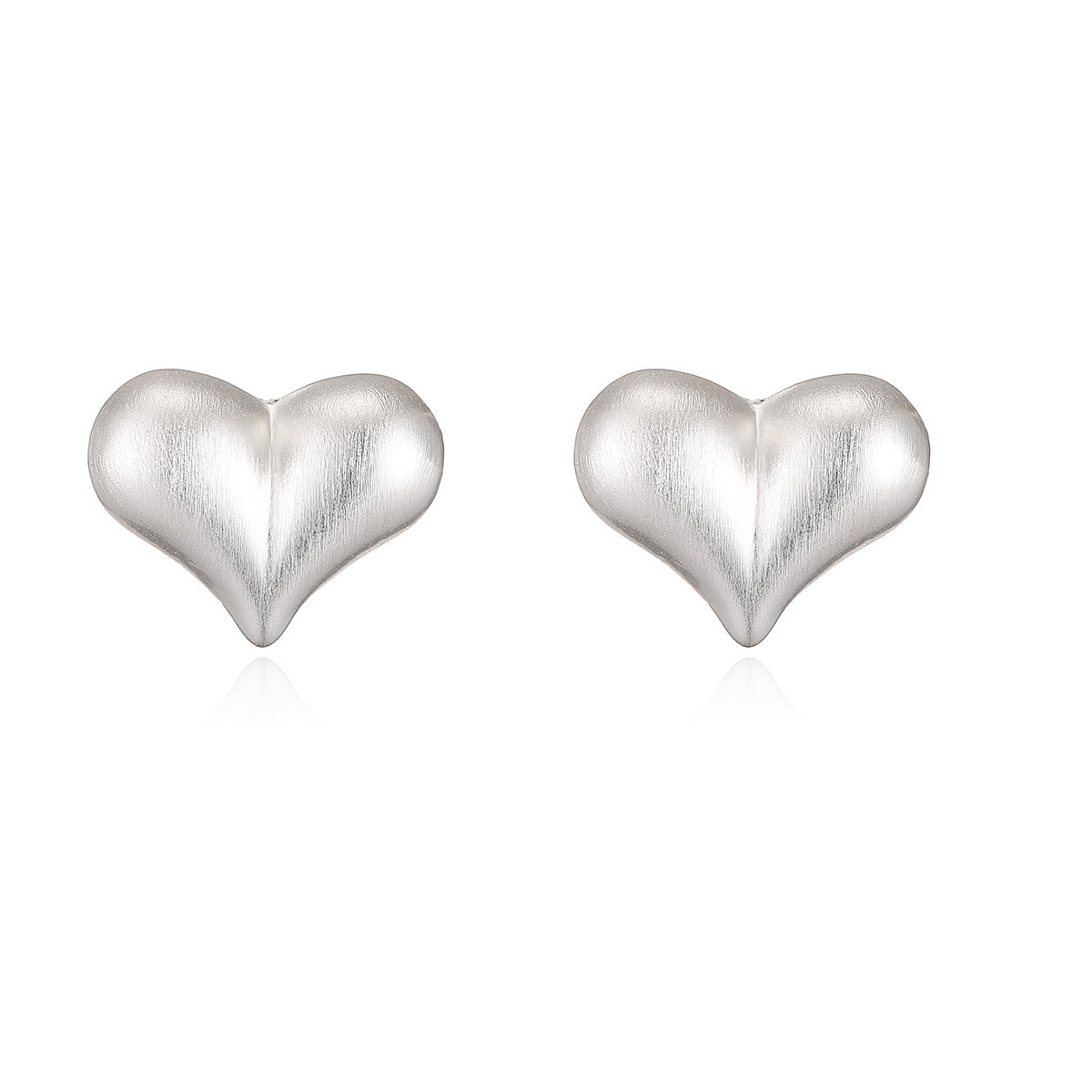 Vintage Elegant 18K Gold Plated Geometric Heart Brass Stud Earrings