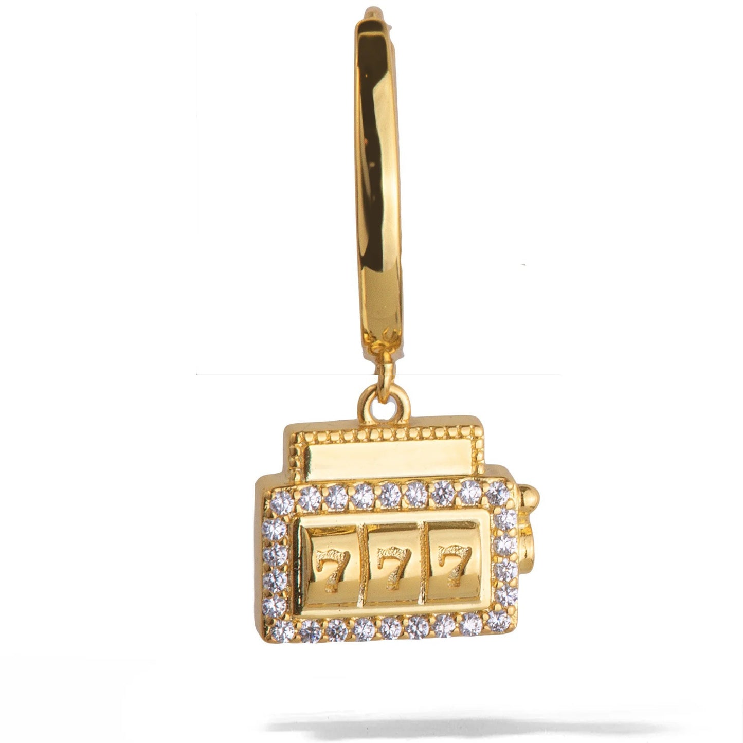 18K Gold Plated Stainless Steel Racket Pendant Charm Bar for Women