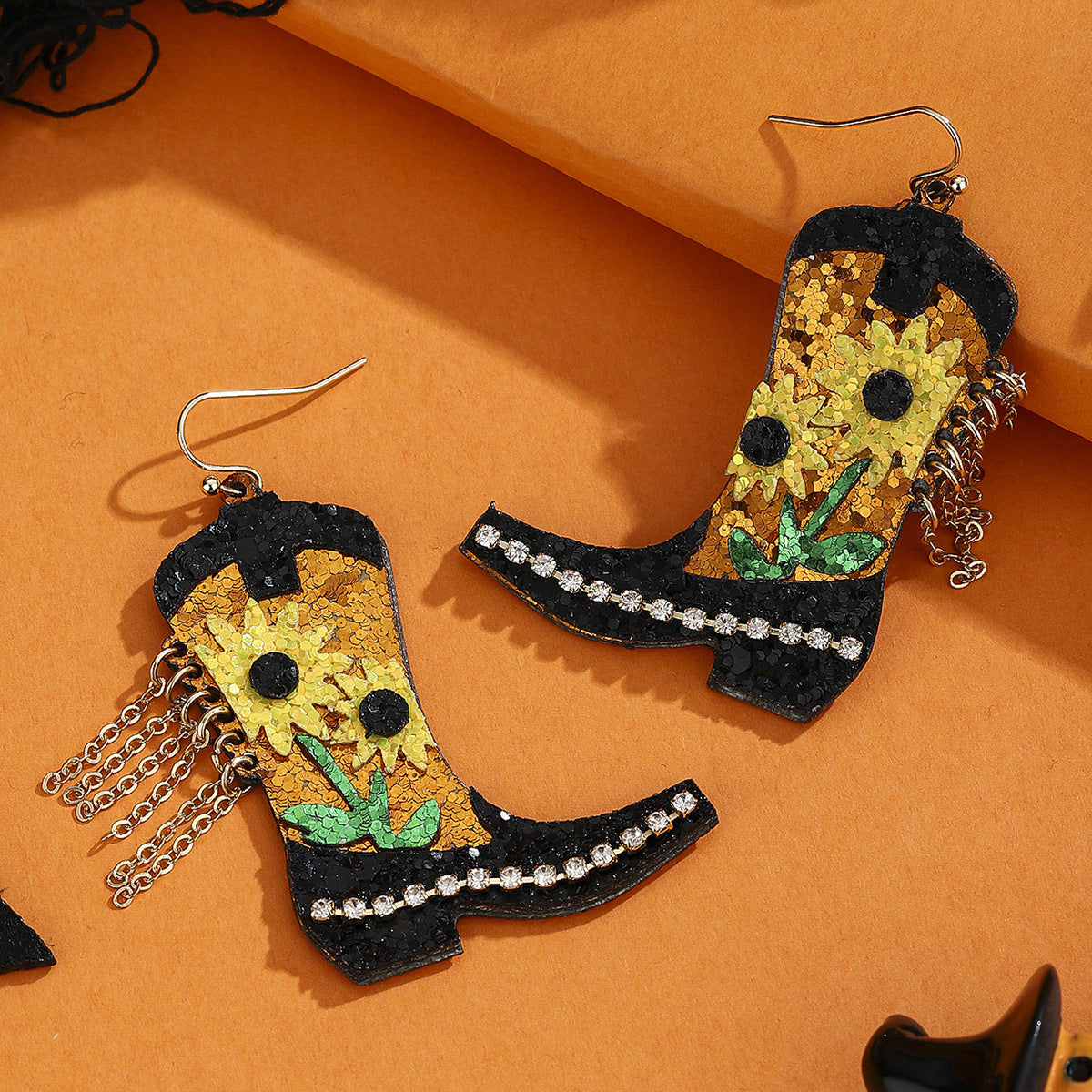Pendientes de cuero sintético geométricos con forma de corazón y fruta, estilo étnico vintage, con postes de acero inoxidable galvanizado para mujer