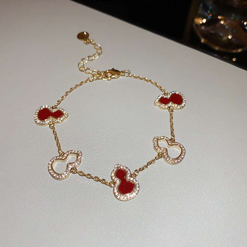 Luxury Elegant Geometric Alloy Plated Bracelet with Cubic Zirconia for Women