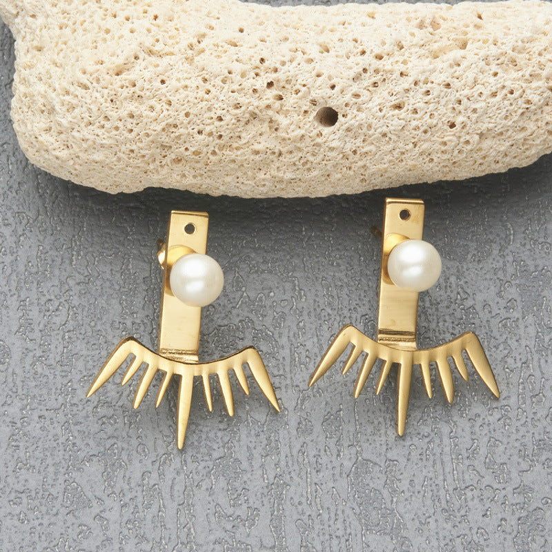 Minimalist Stainless Steel Dangle Earrings for Women with Plated Finish