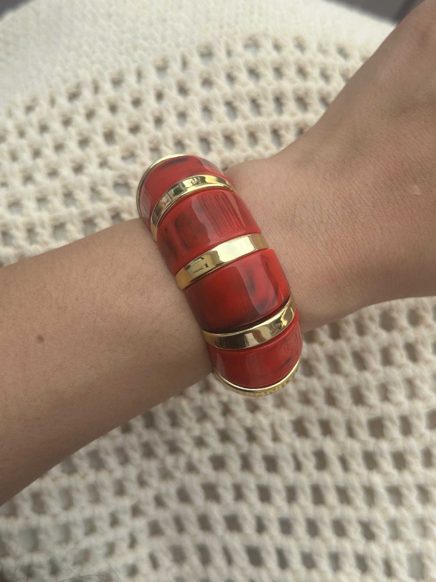Casual Gradient Geometric Plated Zinc Alloy Stretch Bracelet