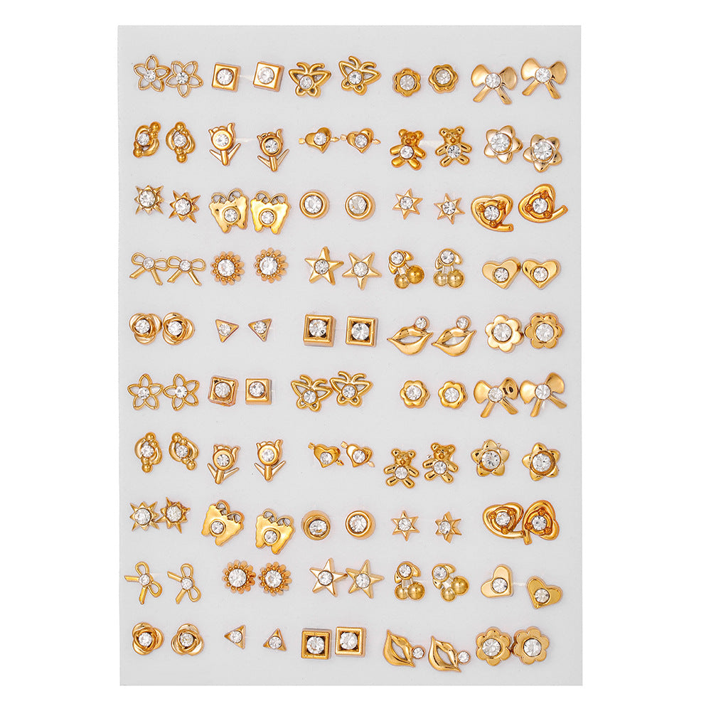 Creative Resin Animal Star Floral Stud Earrings Set for Women