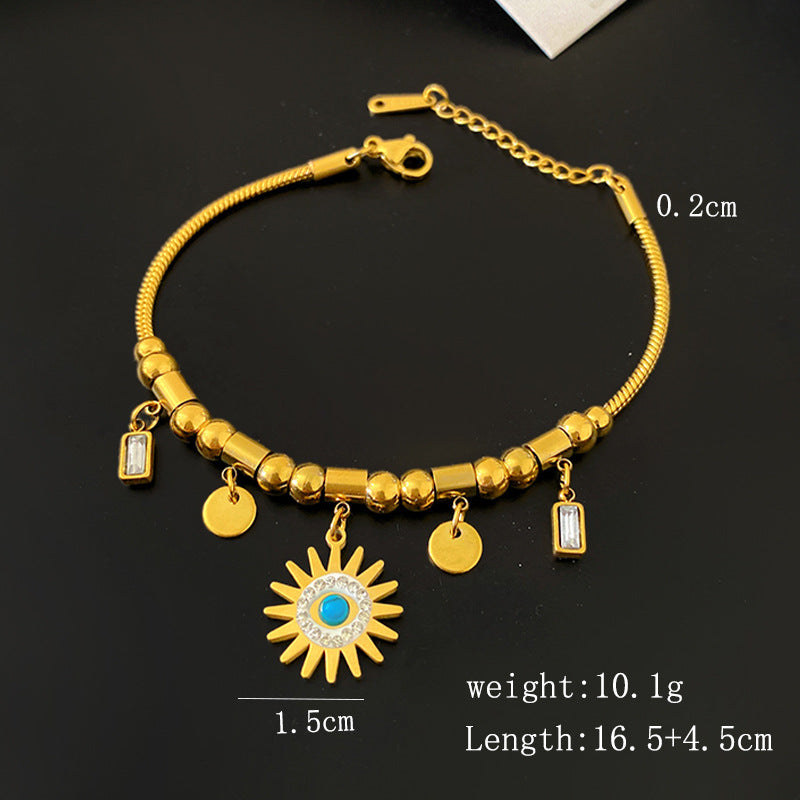 Sweet Minimalist Star Plated Titanium Steel Snake Chain Bracelet