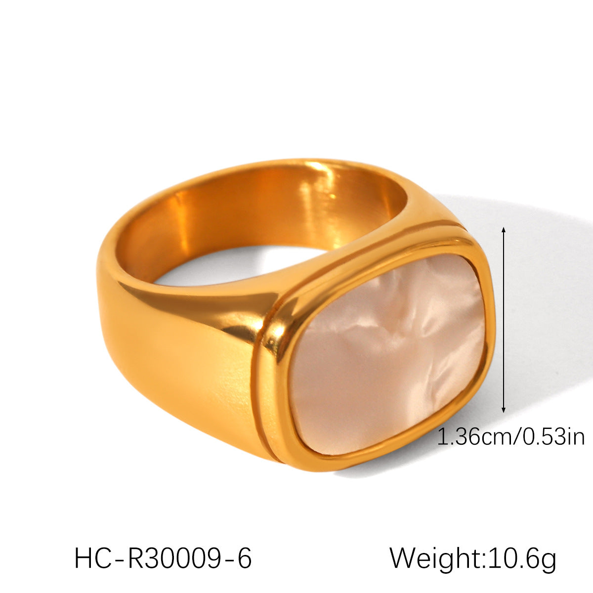 Minimalist Geometric Stainless Steel Ring for Women with 18K Gold Plating Titanium Steel Finish