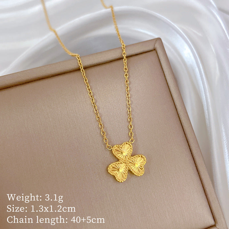 Collana con pendente geometrico minimalista in titanio e acciaio placcato unisex