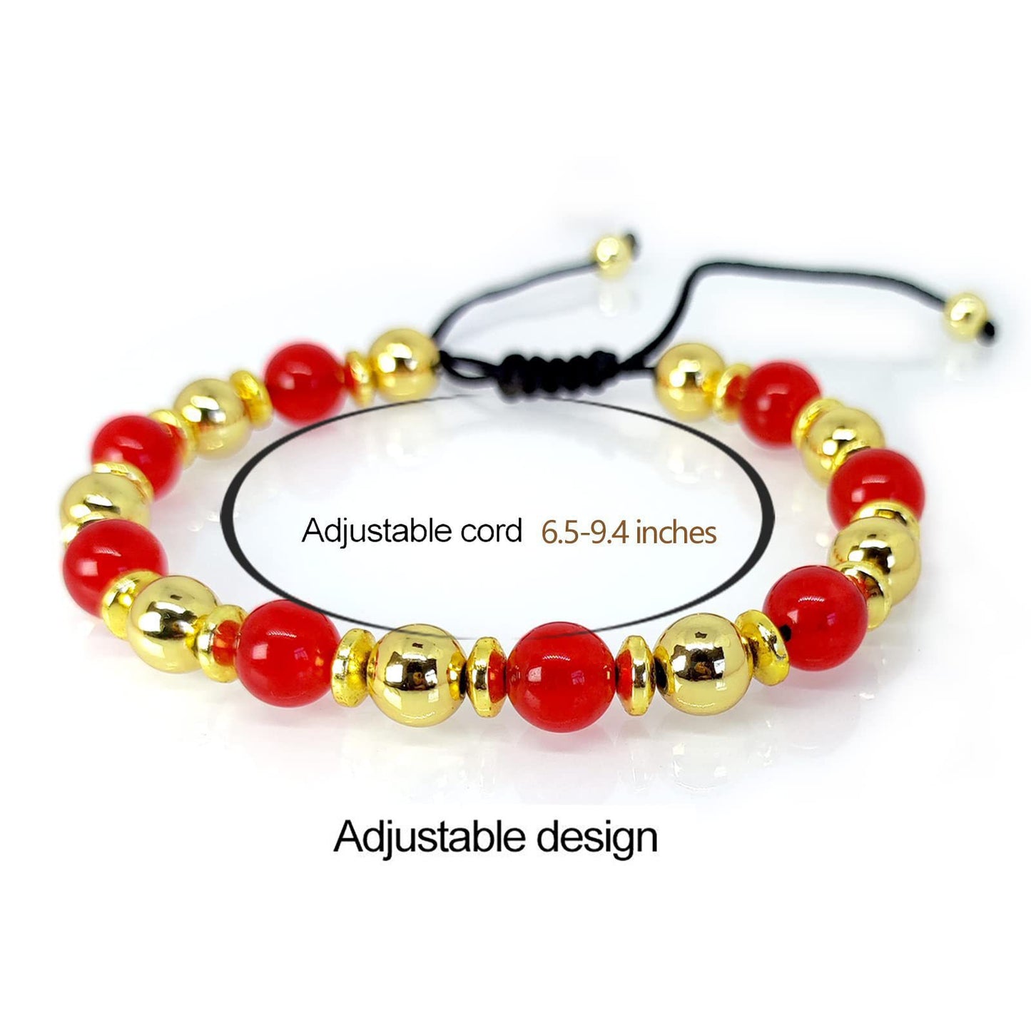 Geometric Round Agate Crystal Beaded Bracelet Unisex Handmade Jewelry
