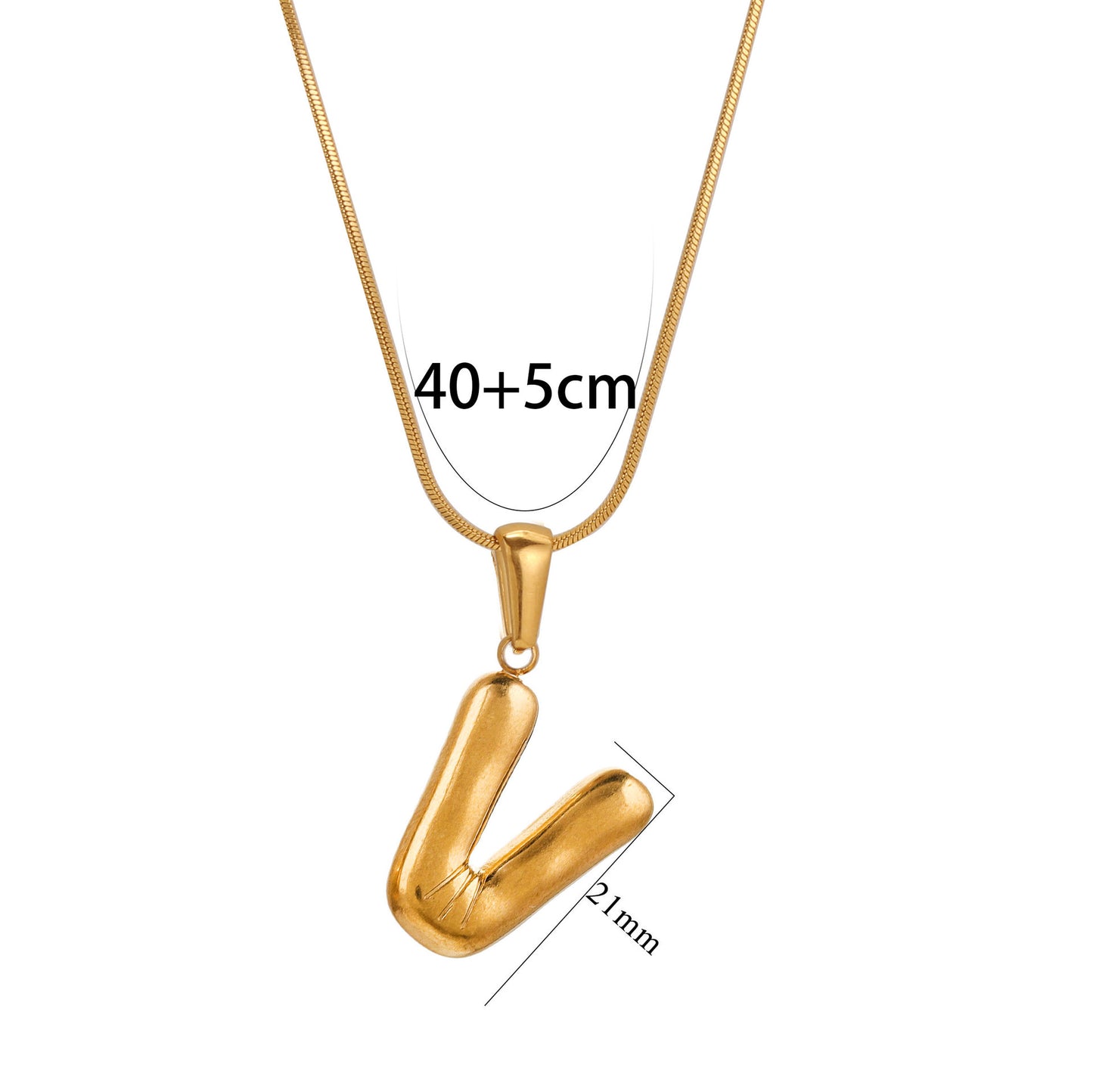 Collana con Pendente Rotondo Minimalista con Lettera per Donna e Uomo Acciaio Inossidabile con Placcatura in Oro 18K Design Geometrico Lucidato Ispirato ai Palloncini