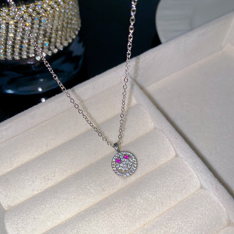 Sweet Butterfly Micro-Set Cubic Zirconia Brass Pendant Gold Plated Titanium Steel Necklace Cable Chain