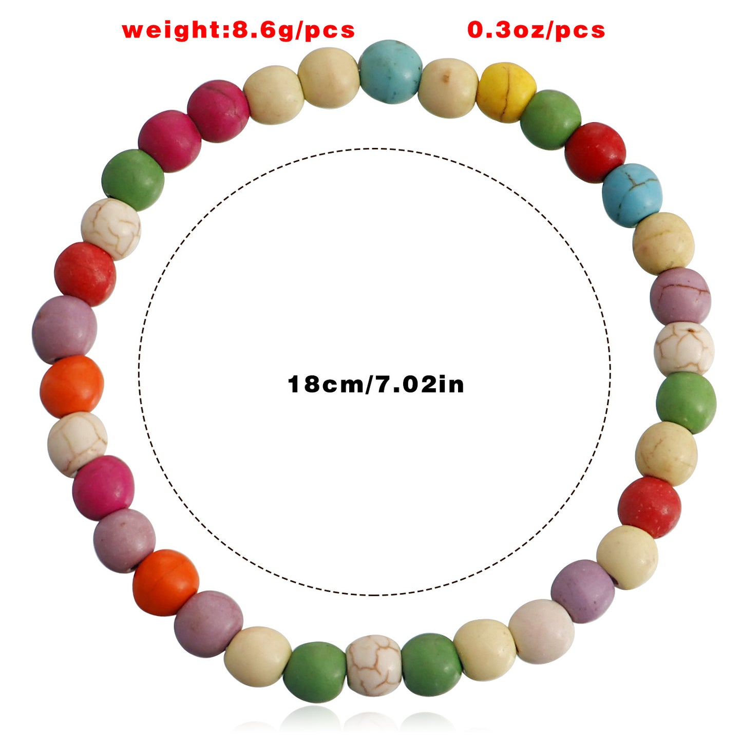 Vintage-Inspired Geometric Turquoise Beaded Elastic Bracelet for Women with Alloy Base and Plated Finish