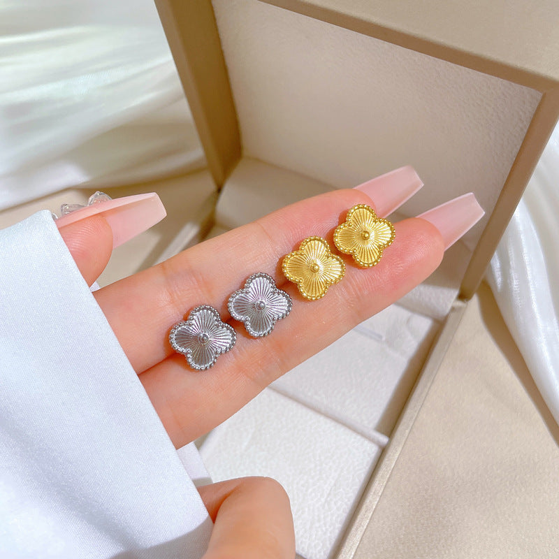 Orecchini a perno da donna in acciaio al titanio geometrici minimalisti vintage