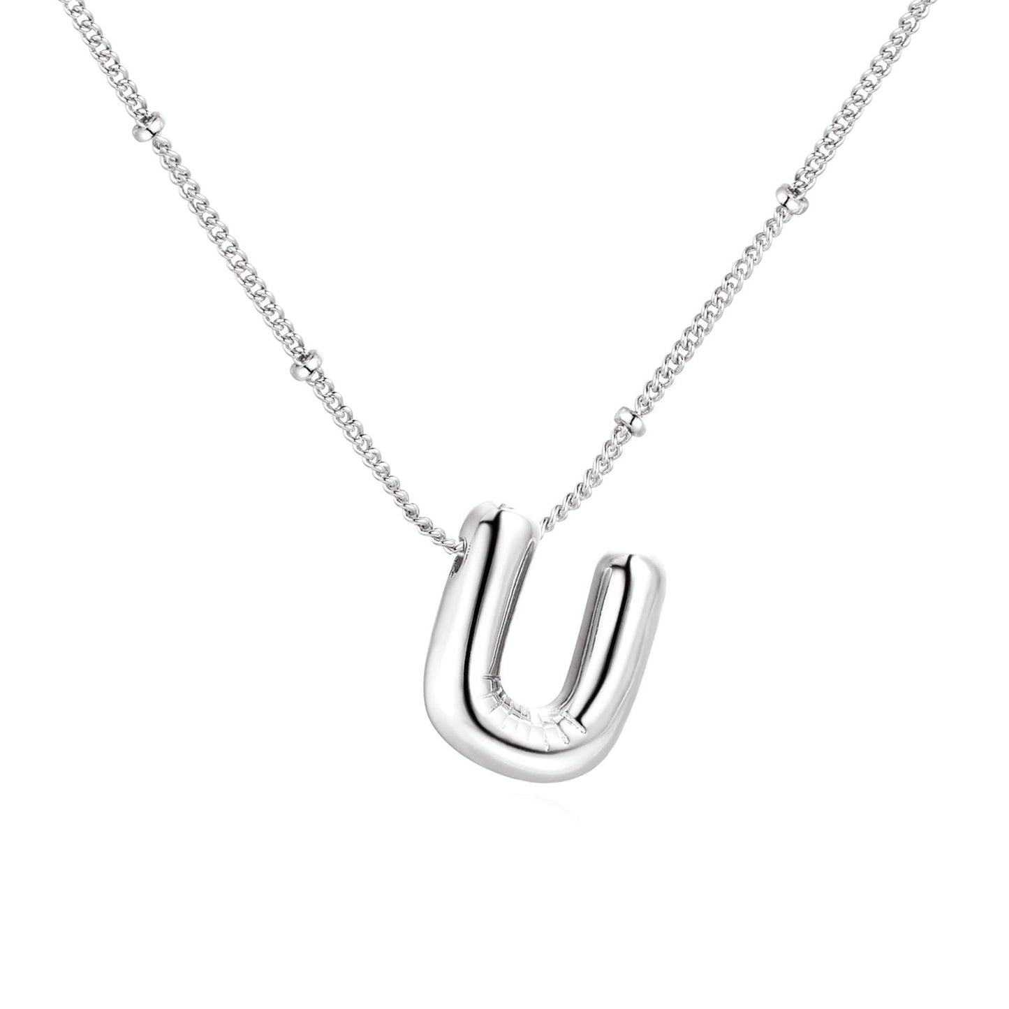 Gold Plated Brass Letter Pendant Necklace for Women