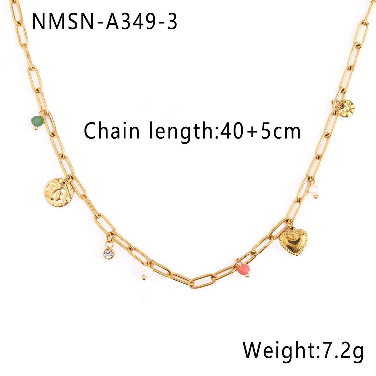 Fashionable Heart-Shaped Stainless Steel Pendant Necklace with Plated Finish for Women