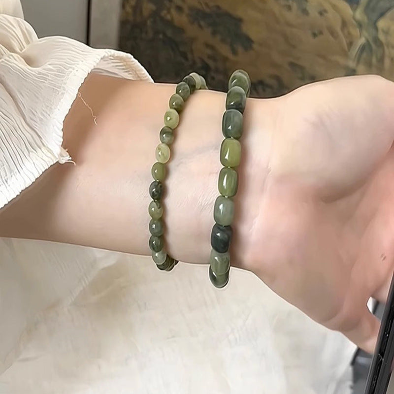 Bracciale geometrico fatto a mano da donna con accenti di pietre sintetiche, bracciale alla moda e versatile di ispirazione cinese