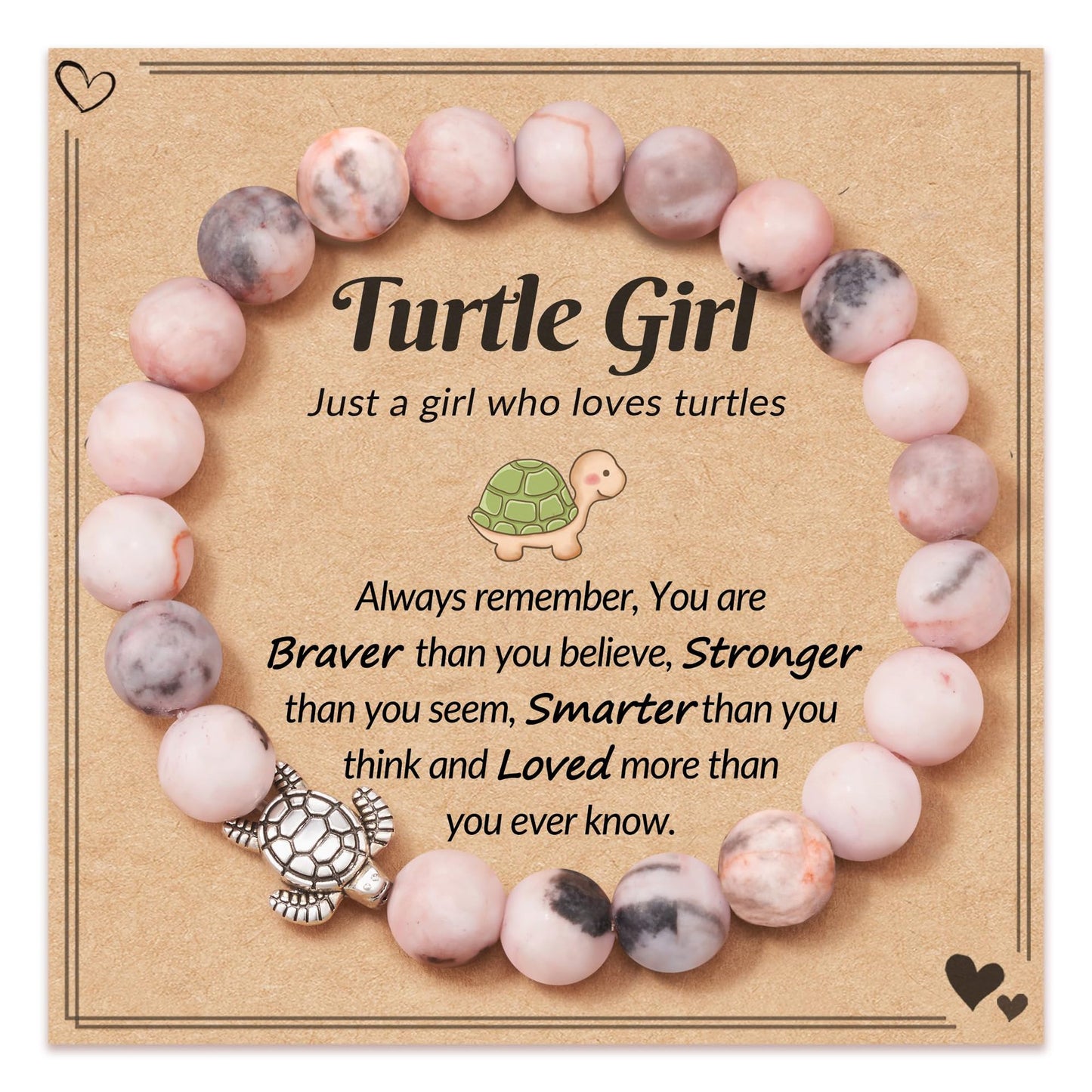 Sweet Matte Plated Zinc Alloy Turtle Turquoise Round Bead Bracelet Unisex